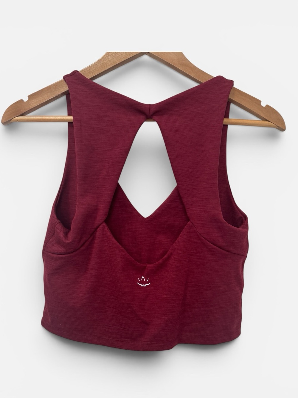 Beyond Yoga Fresh Cutout Women's Rib Crop Top Sz. L Burgundy/rosewood - Picture 2 of 3